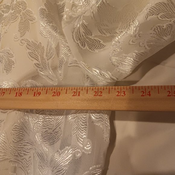 Private Luxuries Womens L Pajama 2-Pc Lounge Wear Set Ivory Sheer Top Satin NWT - Picture 5 of 12